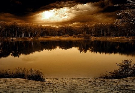 Reflection of Heaven - sky, lake, reflection, clouds