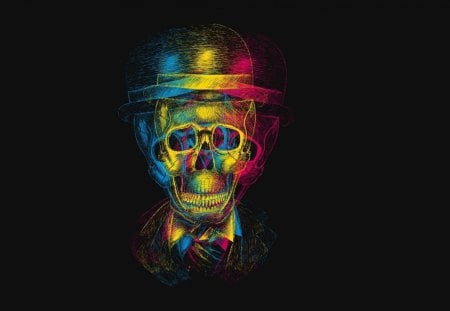 Skull_in_Hat - hat, abstract, cool, skull