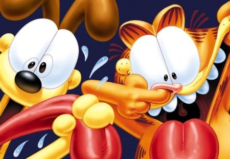 Funny Faces - odie, garfield, sticking out tongues, funny