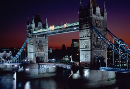 Tower Bridge at Night London England - england, tower bridge, london, night