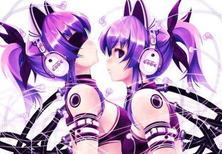 twins-headphones - headphones, anime, catears