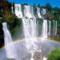 Rainbow in waterfalls