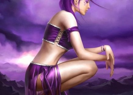 Freedoms edge - cg, sky, fantasy, pink, beuty, girl