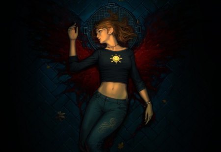 Have a nice life - blood, wings, girl, angel, death