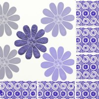 blue pattern flowers