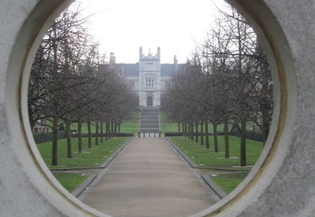 Abbey through a Circle - Ancient, Architecture, Abbeys, Buildings