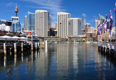 OH WHAT A BEAUTIFUL DAY - FLAGS, BLUE, WATER, SKY