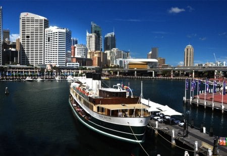 ALL ABOARD - water, sky, ferry, wharf