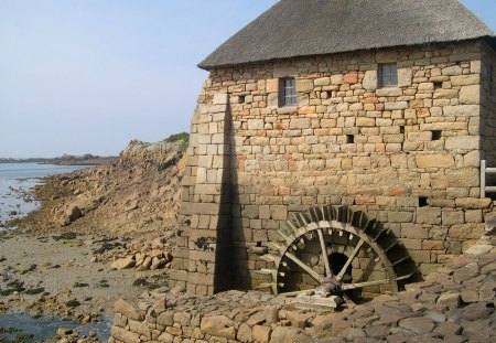 moulin - ancient, bretagne, france, architecture, moulin