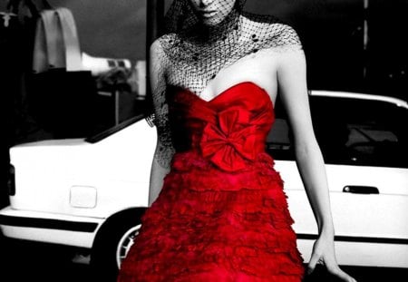 Red dress - beautiful, image, wallpaper, color