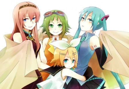 ~Vocaloid Girls~ - anime, vocaloid, hatsune miku, girls, group, blanket, rin kagamine, megurine luka, friends