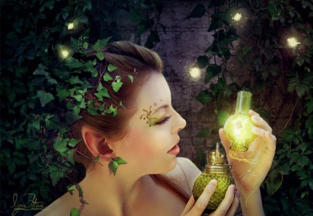 Fairy Lamp - lady, magic, fairy, lamp, fantasy