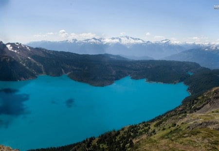 Garibaldi Lake Canada - lake, sky, trees, landscape, water, mountains, nature, garibaldi, scenery, canada, huge