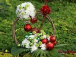 A cute flowers in the basket