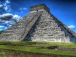 beautiful mayan pyramid in yucatan mexico hdr