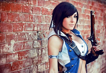 jessica nigri - style, closplay, girl, weapon, actress