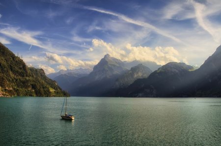 Beautiful View - nature, sky, view, lake, blue, beautiful, sun