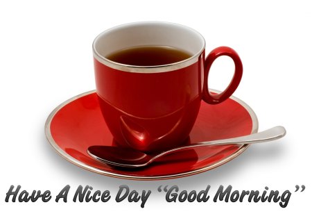 Have a nice day. - spoon, platter, cup, coffee