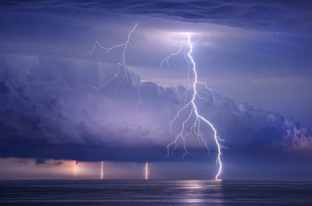 Instant energy - rays, ocean, clouds, storm