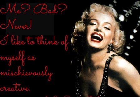 Marilyn Monroe Bad - marilyn monroe bad, marilyn monroe, funny women, bad, funny