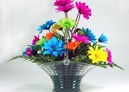 Spring birthday flowers - flowers, metal, bright, spring, colors, container