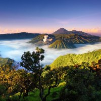 Late afternoon at volcanoes