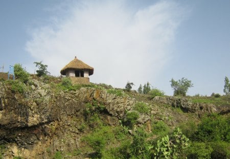 Ethiopian Mountains - hill, shack, ethiopia, hut, mountain