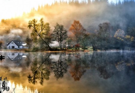 Autumn - lake, nature, reflection, autumn