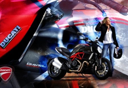 Ducati Diavel - bikers, girls, ducat diavel, motorcycles