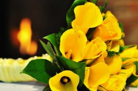 Springtime Bouquet for You - nature, yellow, bouquet, flowers, still life