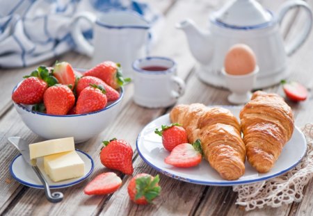 *** Tea and delicious brekfast *** - drink, strawberrys, delicious, brekfast, food, tea