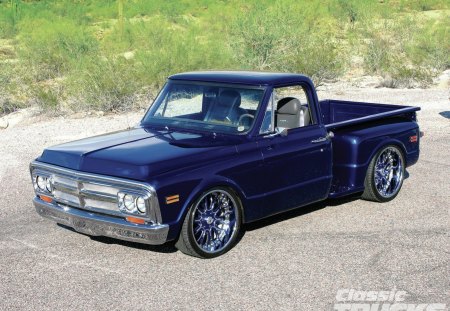 1970-Gmc-Stepside - BLue, Truck, 1970, Classic