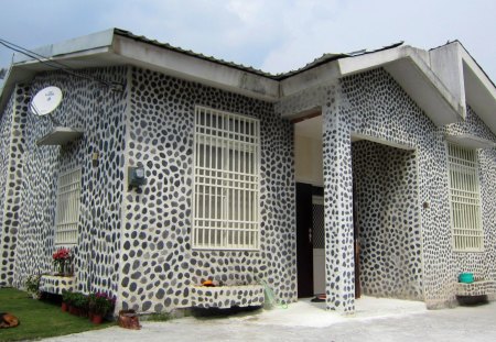 aboriginal villages house - aboriginal villages, house, stone, mountain, dog