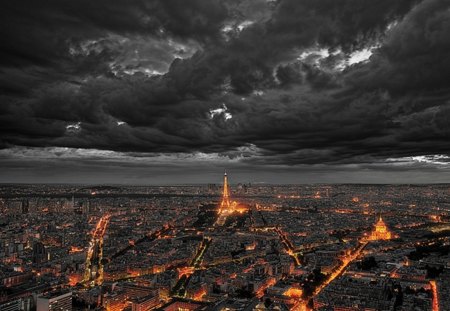 Paris - paris, town, modern, lights, night