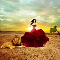 â™¥.Red Dress with Lion.â™¥