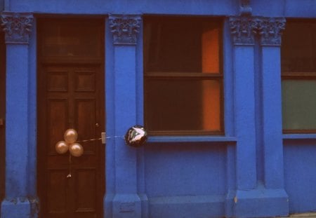 Let go! - blue, balloon, happy, birthday