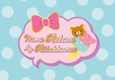 Relaxing Rilakkuma - Cute, bear, Bow, San-X, Rilakkuma, Kawaii, Teddy, Blue