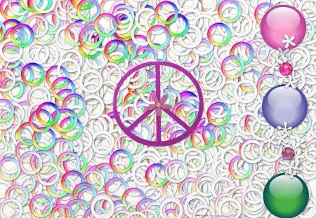 Rainbow of peace - rainbow, cicles, peace, deco