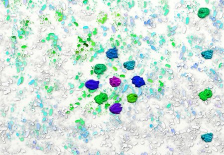 Splats of paint - white, teal, paint, splat, green