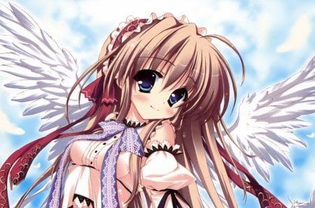 angel - girl, angel, wings, anime, manga