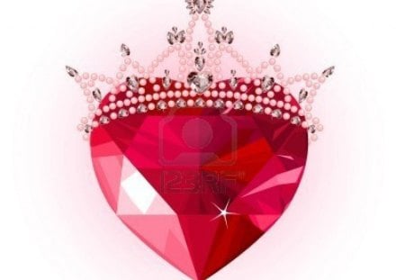 Heart Princess - crown, cute, heart, red