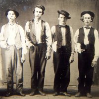 From left to right - Billy the Kid, Doc Holliday, Jesse James & Charles Bowdre (1879)