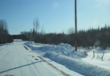 Winter in March - roads, white, blue, photography, snow, Winter, sky