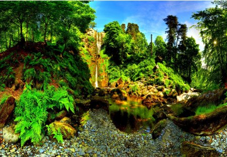 NATURE's PARADISE - falls, forest, landscape, paradise