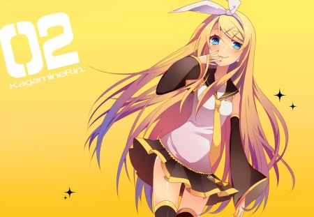 ~Pretty Rin~ - rin kagamine, pretty, vocaloid, blue eyes, anime, long hair, blonde