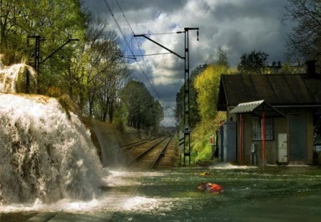 Flood - street, storm, water, flood