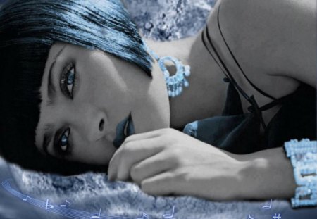 blue dreams - space, blue, deams, jewelry, girl