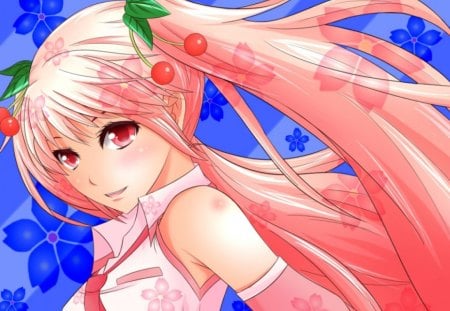 Sakura Miku - pretty, anime, vocaloid, female, cherry, hatsune miku, long hair, sakura miku, nice, pink hair, anime girl, sakura, twintails, hot, girl, lovely, sweet, miku, cute, hatsune, sexy, vocaloids