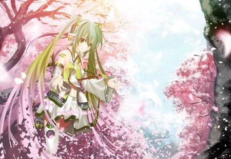 Hatsune Miku - Spring - Vocaloid, music, Hatsune Miku, girl, singer, spring