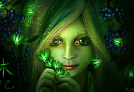 ✰CLORIS is the TREE✰ - pretty, Manga, magic, female, Philosophy, amazing, eyes, Anime, magical, Cloris, Legend, supernatural, face, Tree, beautiful, 5 elements, beauty, colors, lovely, cool, composition, hair, wonderful, colorful, Wu Xing, lips, Digital Media, green, Mythology, Chinese, Paintings